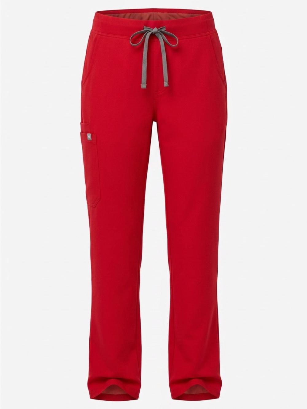 Figs Red Technical Collection Top with Gray Logo Print